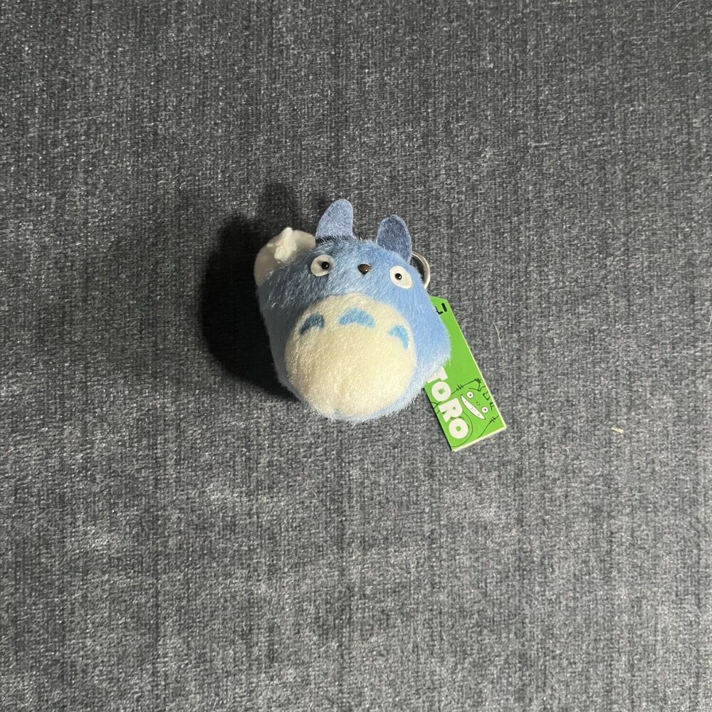 My Neighbor Totoro Fluffy Keychain Mascot Studio Ghibli Plush Holding Bag NEW